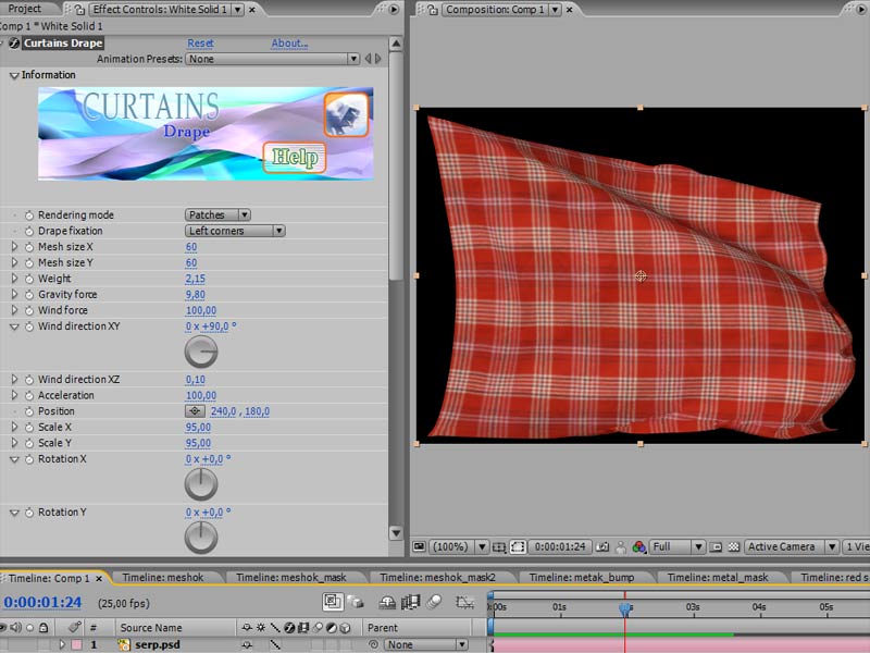 Curtains for After Effects Windows screenshot